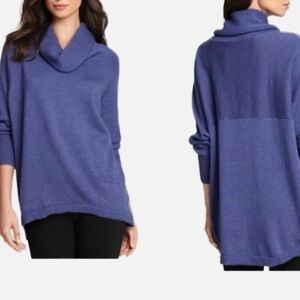 Eileen Fisher 100% Merino Wool Cowl Neck Hi Lo Hem Sweater  - Size XS